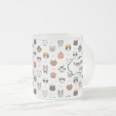 Tasse Givré Texte d'anniversaire personnalisable de chat sur l (Devant droit)