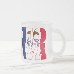 Tasse Givré Texte de l'indicateur d'état Iowa