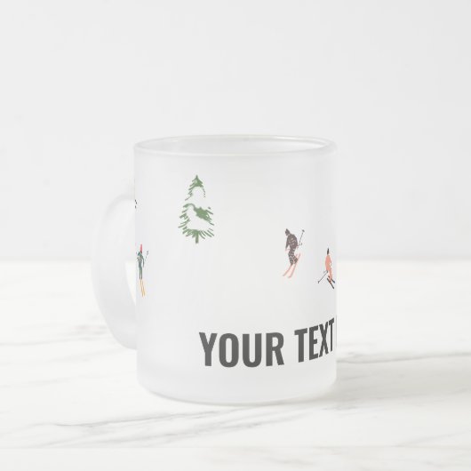 Tasse Givré Texte Personnalisé Ski alpin Ski Ski Ski (Devant gauche)