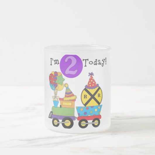 Tasse Givré Train d'anniversaire 2e T-shirts et cadeaux d'anni (Centre)