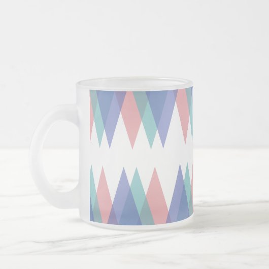 Tasse Givré Triangles bleu et corail (Gauche)