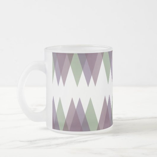 Tasse Givré Triangles mauve et vert (Gauche)