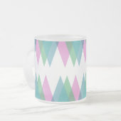 Tasse Givré Triangles rose et vert (Devant gauche)