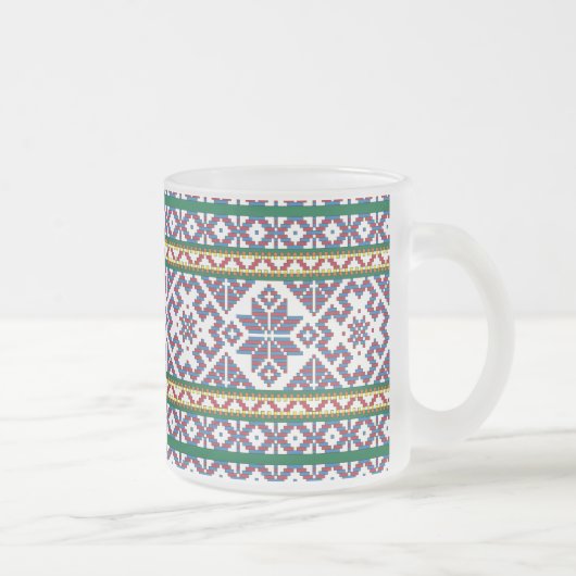 Tasse Givré Tribal Multicolore ancien symbole folk art design (Droit)
