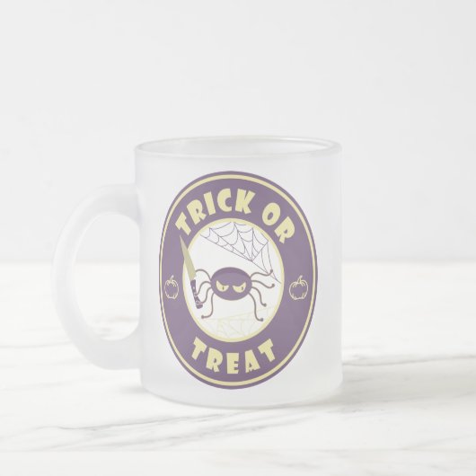 Tasse Givré Trick ou traiter l'araignée halloween style Starbu (Gauche)