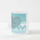 Tasse Givré Turquoise de zigzag du coeur (Devant gauche)