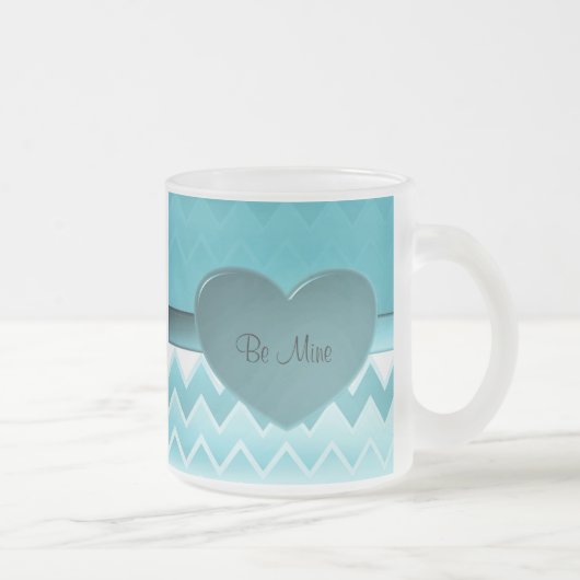 Tasse Givré Turquoise de zigzag du coeur (Droit)