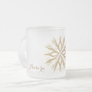 Tasse Givré Typographie Pailletée Fleurie Or Luxe