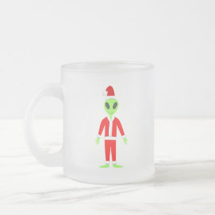 Tasse Givré UFO Ho Ho Père alien de Noël