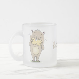 Tasse Givré Un joli hamster souriant avec un dessin animé d'ar
