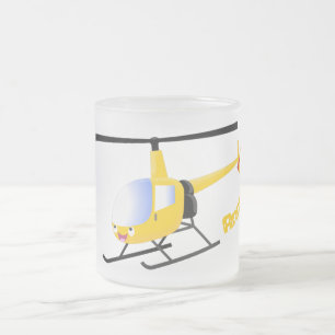 Tasse Givré Un joli hélicoptère de dessin animé jaune