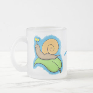 Tasse Givré Un mignon escargot heureux sur une illustration d'