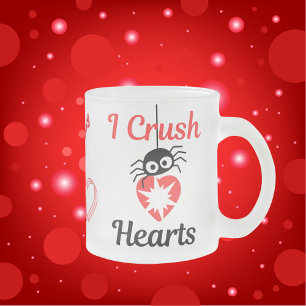 Tasse Givré Valentine's I Crush Hearts mignon araignée  