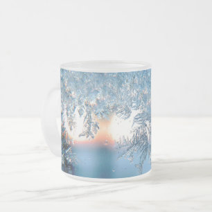 Tasse Givré Vapeur de glace d'hiver bleu blanc gris