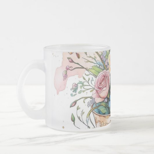 Tasse Givré Vin floral Motif - Aquarelle douce Boho art (Gauche)