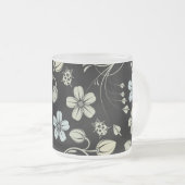 Tasse Givré Vintage Floral Pattern with Ladybugs on Black (Devant droit)