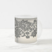 Tasse Givré Vintage noir Dentelle beige Paris Mode (Devant droit)