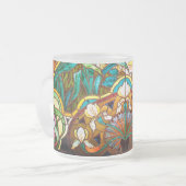 Tasse Givré Vitrail Art nouveau fleuri (Devant gauche)