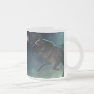Tasse Givré Vol noir de loup par les étoiles