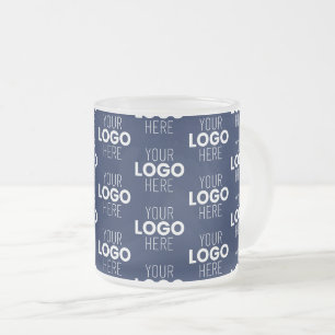 Tasse Givré Votre logo ou motif répétitif d'image Bleu marin
