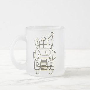 Tasse Givré Vue avant camion de Noël Santa contour