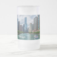 Tasse givrée de la rivière Chicago et Trump Tower