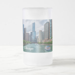 Tasse givrée de la rivière Chicago et Trump Tower