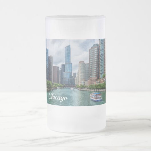Tasse givrée de la rivière Chicago et Trump Tower (Centre)