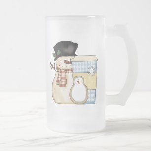 Tasse givrée par bonhomme de neige de vacances de