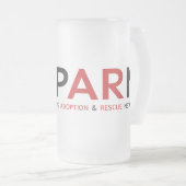 Tasse givrée par logo en verre givré d'APARN (Devant droit)