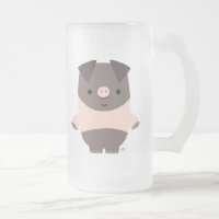 Tasse givrée par porc fort de bande dessinée