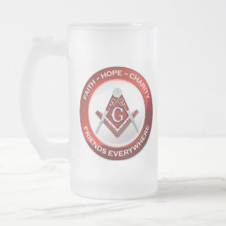 Tasse glaçée maçonnique rouge