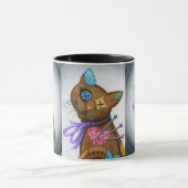 Tasse gothique d'art de chat de patchwork de (Centre)