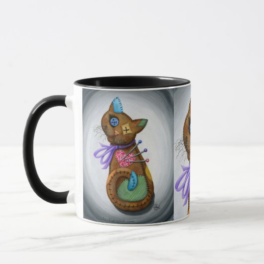 Tasse gothique d'art de chat de patchwork de (Gauche)