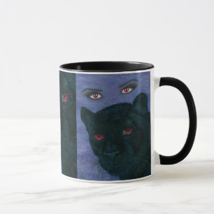 Tasse gothique d'art de vampire de panthère noire