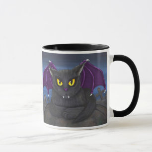 Tasse gothique d'art d'imaginaire de chat de