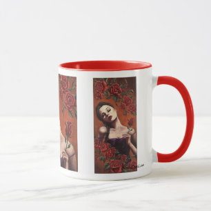 Tasse gothique de rose rouge de tasse d'art de