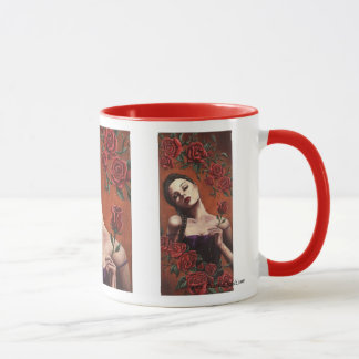 Tasse gothique de rose rouge de tasse d'art de