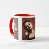 Tasse gothique de rose rouge de tasse d'art de (Devant gauche)