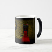 Tasse gothique jaune de fille de chat (Devant droit)
