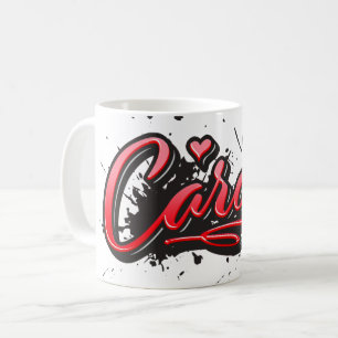 Tasse graffiti coeur rouge Carola tasse à café
