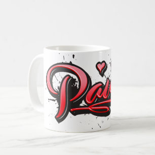 Tasse graffiti cœur rouge Paula tasse à café
