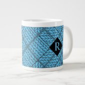 TASSE GRANDE MAILLE ARGYLE BLEUE + Initiale II (Devant droit)