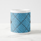TASSE GRANDE MAILLE ARGYLE BLEUE + Initiale II (Devant)