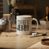Tasse graphique Café & Jésus Foi chrétienne