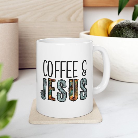 Tasse graphique Café & Jésus Foi chrétienne
