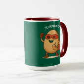 Tasse graphique de combo de dessin animé de super- (Devant droit)