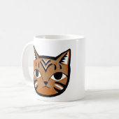 Tasse graphique de tasse de chat tigré de chat (Devant gauche)