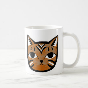 Tasse graphique de tasse de chat tigré de chat