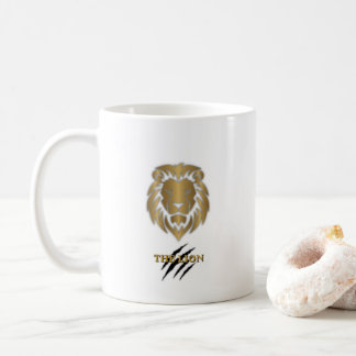 Tasse graphique Lion Or & Noir